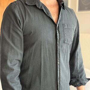 Buck Mason One Pocket Black Button Down